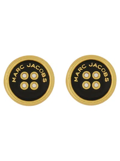 Marc Jacobs Women "button Stud" Earrings In Black