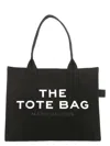 Marc Jacobs 'the Large Tote' Black Tote Bag With Contrasting Logo Print