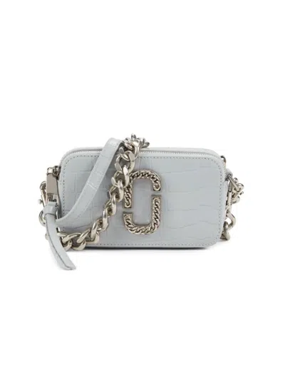 Marc Jacobs Women's Croc Embossed Leather Crossbody Bag In Gray