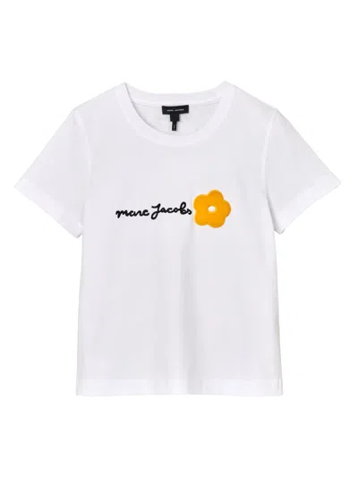 Marc Jacobs Daisy Logo Flower-appliqué Tee In White