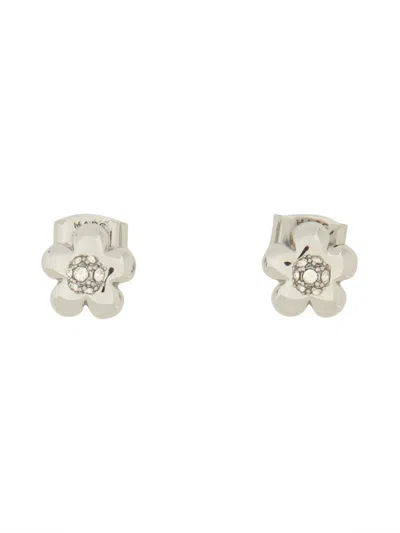 Marc Jacobs Women "daisy" Micro Earrings In Silver
