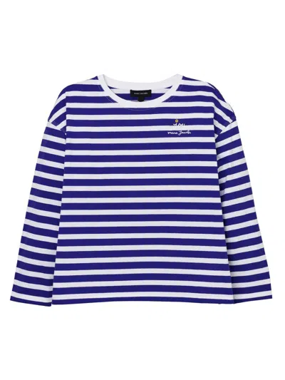 Marc Jacobs Women's Daisy Striped Cotton Oversized T-shirt In Blue