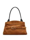 Marc Jacobs Shoulder Bag Adjustable Strap Suede Finish In White