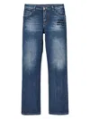Marc Jacobs Belt Loops Faded Effect Five-pocket Style Trousers In Blue
