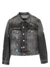 Marc Jacobs Black The Charm Shrunken Trucker Jacket In Gray