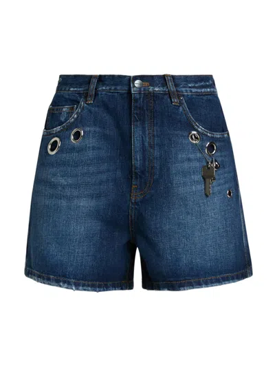 Marc Jacobs Women's Grommet Denim Shorts In Blue