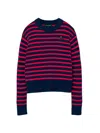Marc Jacobs Striped-pattern Flower-embellished Sweater In Red
