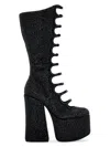 Marc Jacobs The Kiki Leather Multi-buckle Platform Knee-high Boots In Black