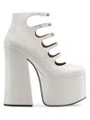 Marc Jacobs 160mm Crocodile-embossed Platform Pumps In White