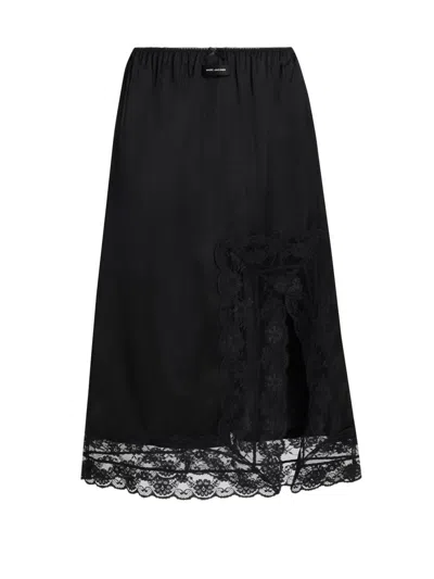 Marc Jacobs Women's Lace-trimmed Satin Slip Midi-skirt In Multi