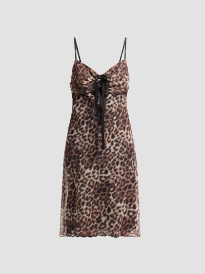 Marc Jacobs Women's Leopard-print Slip Dress In Brown Multi