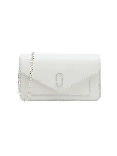Marc Jacobs Women's Longshot Leather Chain Wallet In White