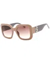 Marc Jacobs 53mm Gradient Polarized Square Sunglasses In Pink