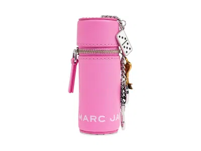 Pre-owned Marc Jacobs Women's  Leather Lipstick Case Charm Slg Bag In Bow Pink