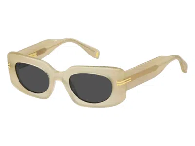 Pre-owned Marc Jacobs Women's  Rectangle Sunglasses In Yellow (mj1075/s 040gir)