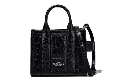 Pre-owned Marc Jacobs Women's  The Crocembossed Micro Tote Bag In Black