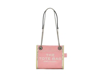 Pre-owned Marc Jacobs Women's  The Denim Chain Crossbody Tote Bag In Ribbon Pink