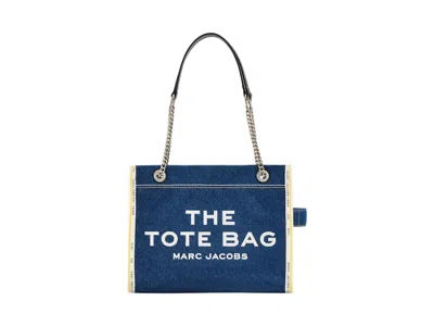 Pre-owned Marc Jacobs Women's  The Denim Chain Medium Tote In Dark Wash