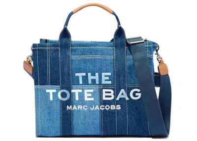 Pre-owned Marc Jacobs Women's  The Denim Tote Bag Medium In Blue Denim