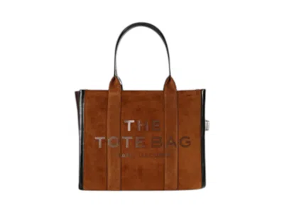 Pre-owned Marc Jacobs Women's  The Large Suede Leather Blocked Tote Bag In Copper In Brown