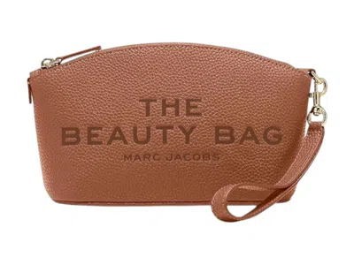 Pre-owned Marc Jacobs Women's  The Leather Beauty Bag In Argan Oil In Brown