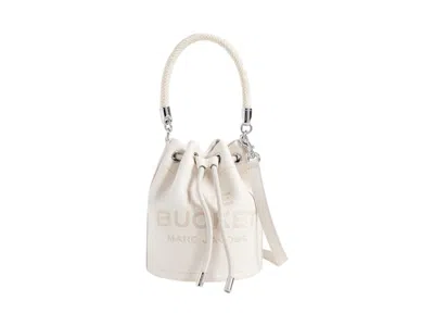 Pre-owned Marc Jacobs Women's  The Leather Bucket Bag In Cotton/silver