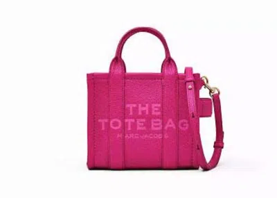Pre-owned Marc Jacobs Women's  The Leather Crossbody Mini Tote Bag In Lipstick Pink
