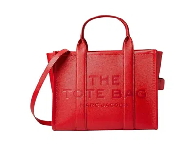Pre-owned Marc Jacobs Women's  The Leather Medium Tote Bag In True Red