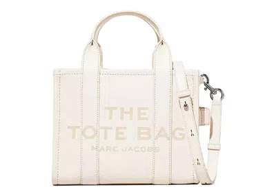 Pre-owned Marc Jacobs Women's  The Leather Small Tote Bag In Cotton/silver