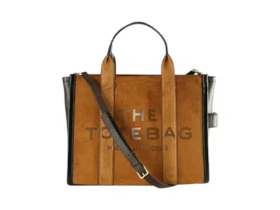 Pre-owned Marc Jacobs Women's  The Medium Suede Leather Blocked Tote Bag In Copper In Brown