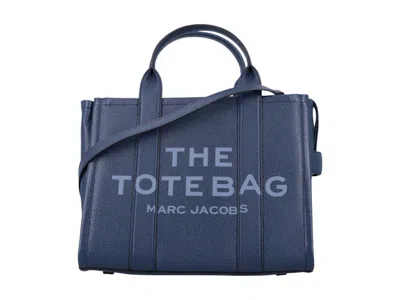 Pre-owned Marc Jacobs Women's  The Medium Tote Leather In Blue Sea