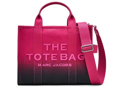Pre-owned Marc Jacobs Women's  The Medium Tote Ombre Canvas In Black Hot Pink