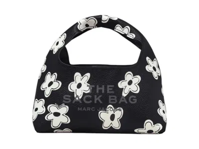Pre-owned Marc Jacobs Women's  The Mini Daisy Leather Sack Bag In Black/white