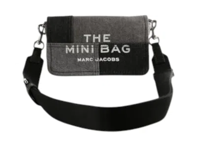 Pre-owned Marc Jacobs Women's  The Mini Denim The Items Slg Bag In Black Deni