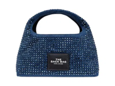Pre-owned Marc Jacobs Women's  The Mini Sack Bag In Dark Wash In Blue
