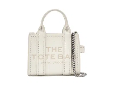 Pre-owned Marc Jacobs Women's  The Nano Tote Crossbody Bag In Cotton In White