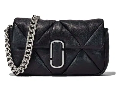 Pre-owned Marc Jacobs Women's  The Puffy Diamond Quilted J Marc Shoulder Bag In Black