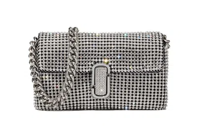 Pre-owned Marc Jacobs Women's  The Rhinestone J Marc Mini Shoulder Bag In Silver