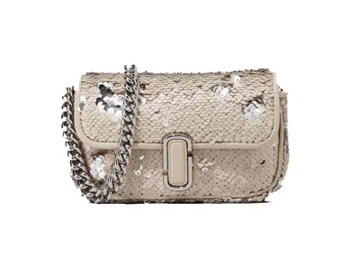 Pre-owned Marc Jacobs Women's  The Sequin J Marc Mini Shoulder Bag In Cream/silver In Multi