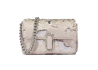 Pre-owned Marc Jacobs Women's  The Sequin J Marc Shoulder Bag In Cream/silver In Multi