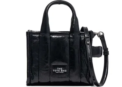 Pre-owned Marc Jacobs Women's  The Shiny Crinkle Micro Tote In Black