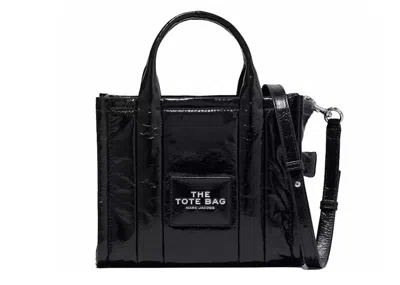 Pre-owned Marc Jacobs Women's  The Shiny Crinkle Small Tote In Black