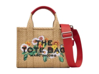 Pre-owned Marc Jacobs Women's  The Small Tote Embroidery Daisy Raffia In Natural