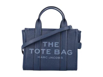 Pre-owned Marc Jacobs Women's  The Small Tote Leather In Blue Sea
