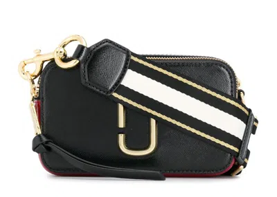 Pre-owned Marc Jacobs Women's  The Snapshot Camera Baggold In Black/burgundy/white
