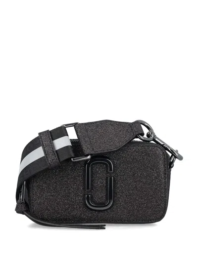 Pre-owned Marc Jacobs Women's  The Snapshot Glitter Shoulder Bag In Black