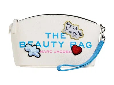 Pre-owned Marc Jacobs Women's  The Sticker Patch Beauty Bag In White