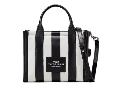 Pre-owned Marc Jacobs Women's  The Striped Small Tote Bag In Black/white