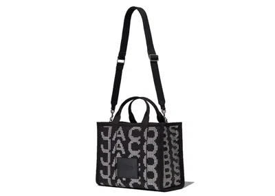 Pre-owned Marc Jacobs Women's  The Studded Monogram Medium Tote Bag In Black