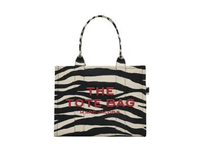 Pre-owned Marc Jacobs Women's  The Zebra Canvas Large Tote In Black/white